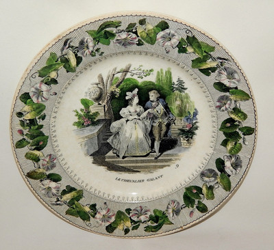 Creil et Montereau Porzellan Teller '' Le chevalier galant ''