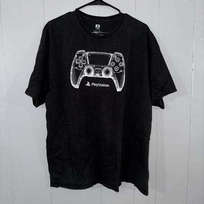 Sony Playstation Controller Graphic T Shirt Men s XXL Black Short Sleeve PS5 Tee