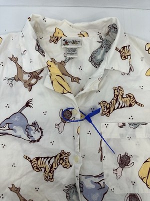 VTG Walt Disney World Winnie The Pooh All Over Print Shirt Disneycore 90s L READ