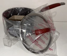 NEW Rachel Ray 2 QT Hard Anodized Nonstick SAUCEPAN POT + Glass Lid Red SHIP2DAY