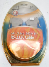 RadioShack 6ft Serial DB25/DB25 Straight-thru RS232C Male to Male Cable NEW