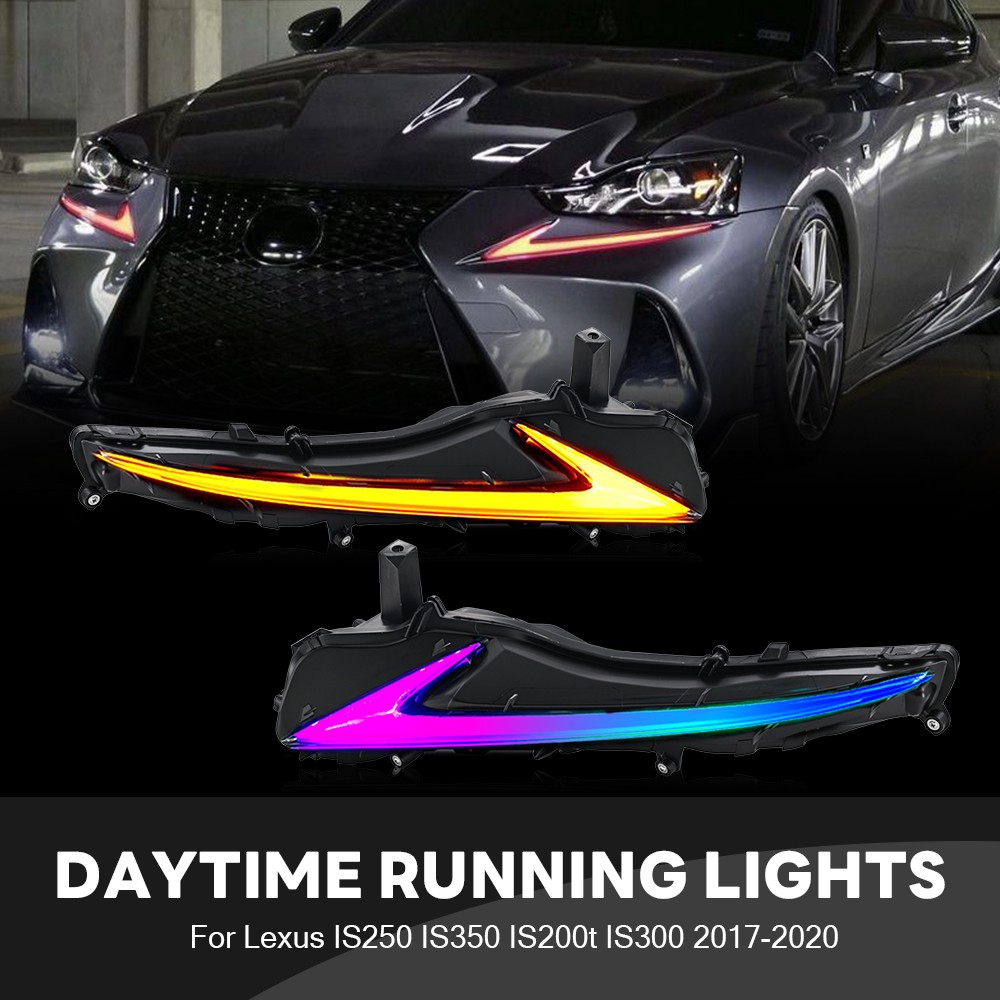LED RGB DRL For Lexus IS250 IS350 IS200t IS300 2016 2017 Daytime