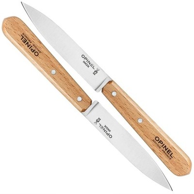 Opinel No. 112 Paring Knives 2 Piece Set, Sandvik 12C27 Steel Everyday Use Pr...