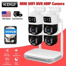 KERUI 8CH 6MP NVR WiFi+500G HDD 4PCS Security POECamera Systems CCTV Audio Video