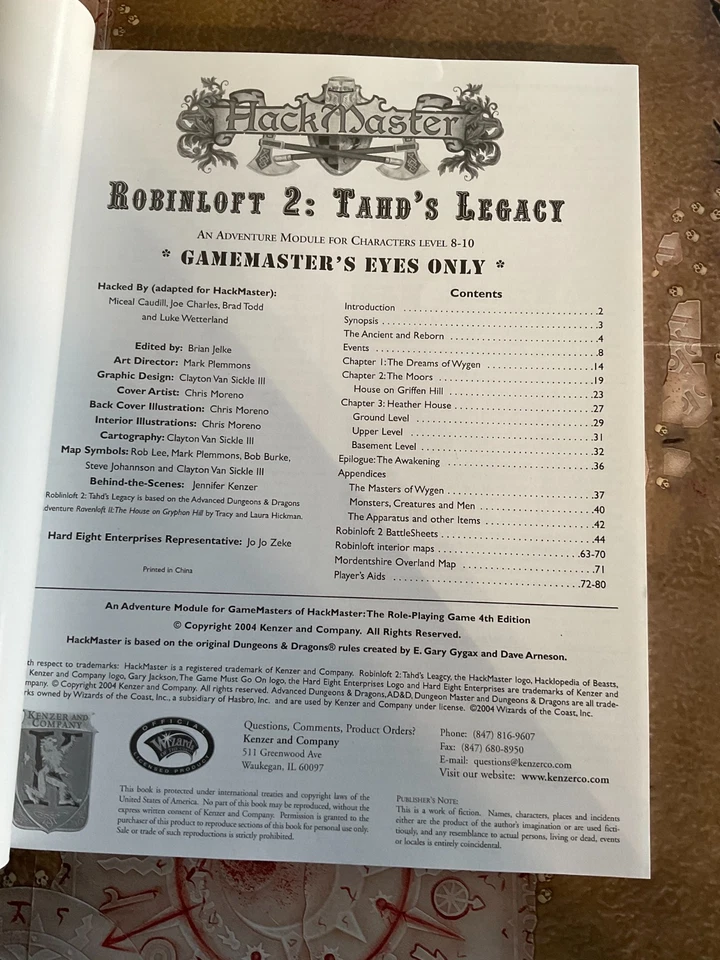 HackMaster RPG 4e R2: ROBINLOFT 2: TAHD'SHERITAGE Adventure Kenzer & Co. - Изображение 3 из 4