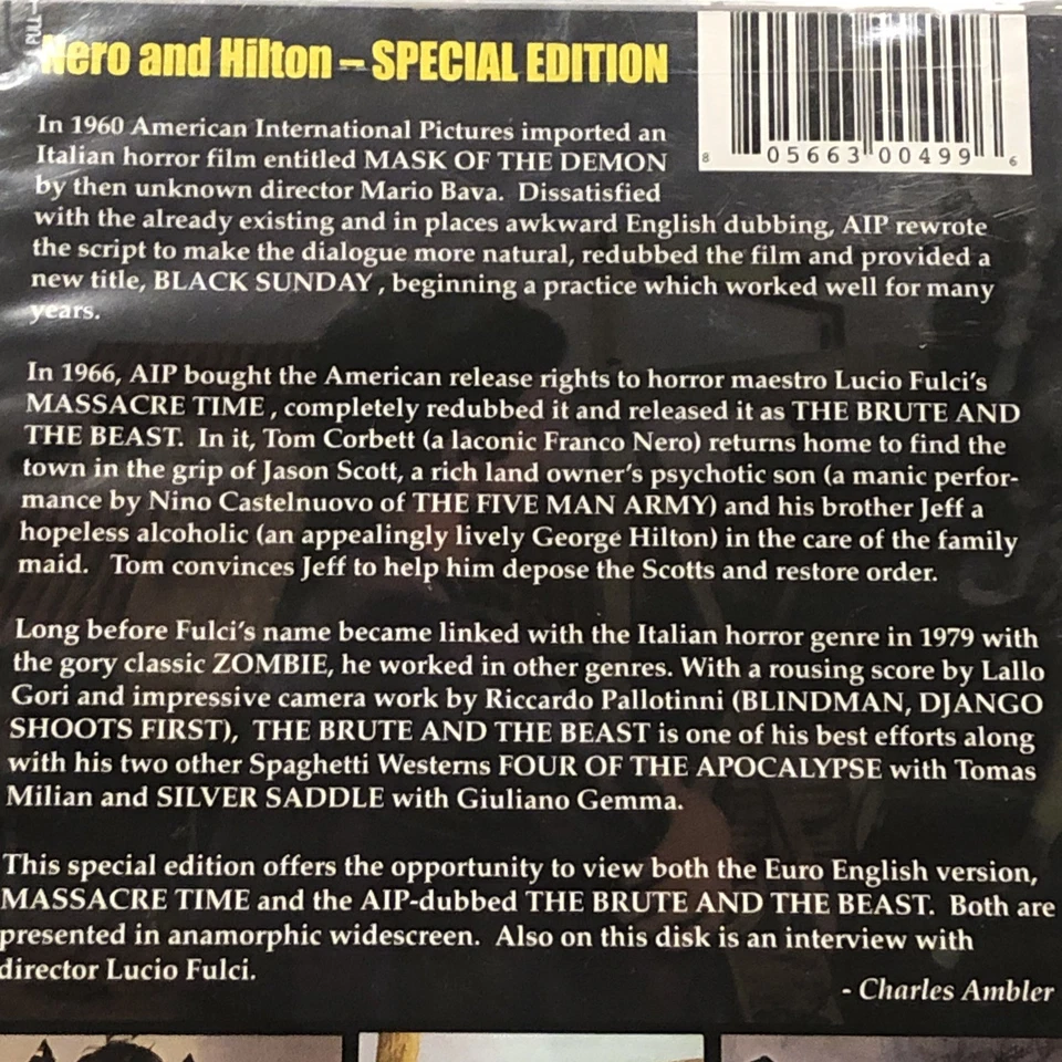 Brute and the Beast DVD Wild East Spaghetti Lucio Fulci Franco Nero New Sealed - Image 4 of 4