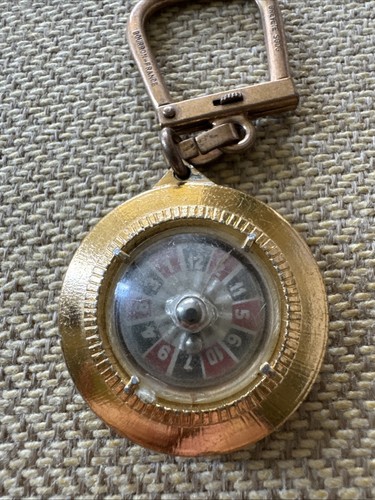 Vintage Keychain Roulette Wheel Moves Spins With Ball