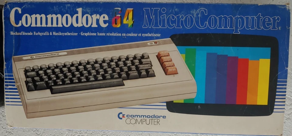 Commodore 64 C64 BROTKASTEN (+NT, Manual, TV-cable in OVP) working (276197)