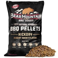 Bear Mountain BBQ Premium All-Natural Hardwood Hickory Smoker Pellets, 40 Pounds
