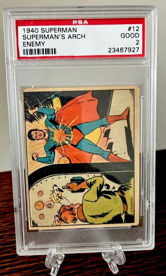 1940 superman gum #12 arch enemy lex luthor 1st appearance RC PSA 2 RARE ROOKIE - Image 2 of 3