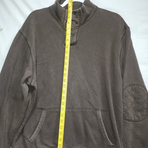 Old Navy Langarm braun Pullover Herren mit Ellenbogen Patches Größe XL - Bild 11 von 14