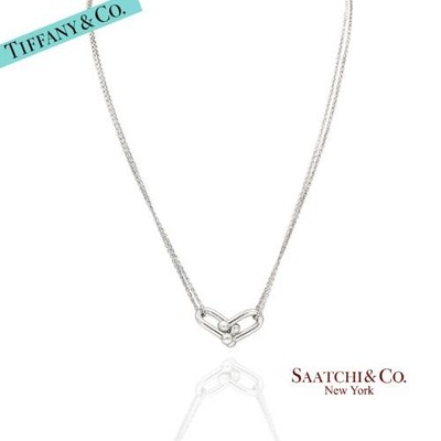 Tiffany & Co. Hardware Large Double Link Pendant Necklace Sterling