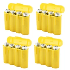 4 Pack AA / AAA / CR123A Gold Battery Holder Storage Cases