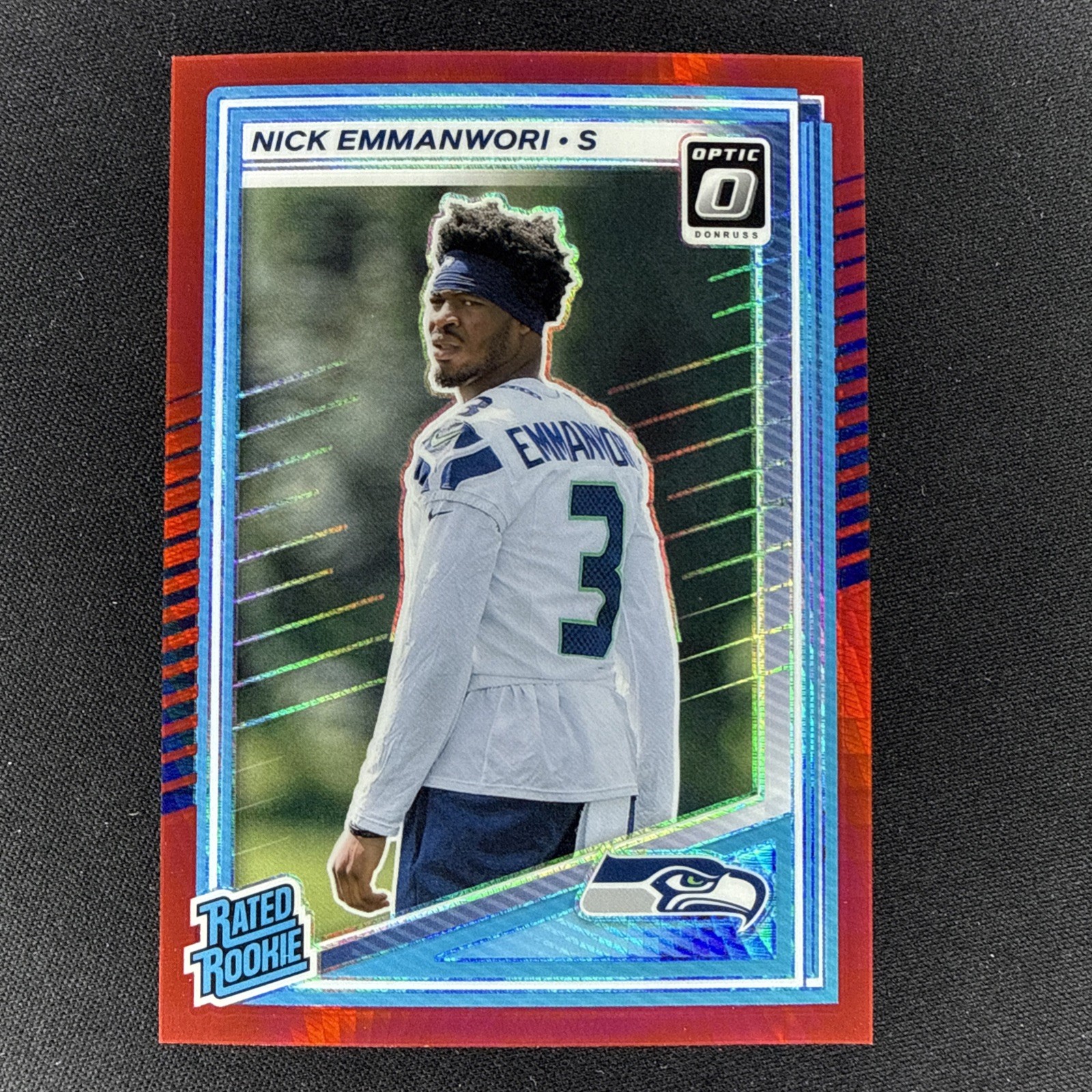 2025 Panini Donruss Optic Nick Emmanwori #277 Red Hyper Prizm (RC)