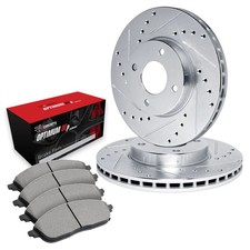 R1 Concepts Drilled & Slotted Brake Kit w Optimum Pads
