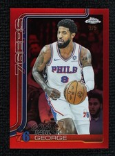2025-26 Topps Chrome Red Refractor 3/5 Paul George #171 e1e