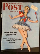 The Saturday Evening Post November 21, 1942 Ballet Main St FRONT COVER ONLY
