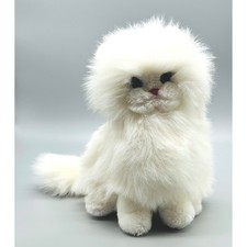 Dakin Plush Cat White Persian Long Hair Blue Eyes Stuffed Animal Bintage 1983
