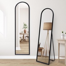 Americanflat 16x59 Framed Black Arched Mirror Stand Full Body for Bedroom