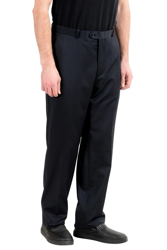 Pantalones de vestir ajustados a rayas negras de lana Alfani para hombre talla 36R Foto 2 de 4