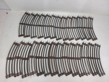 Vintage Train Car O-27 Curved Track w Brown Ties Mixed Lot of 27 Pieces