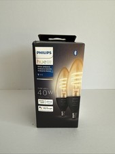 Philips Hue 40W White Ambiance Filament LED Smart Candle Shaped Bulb 2 Pack -NEW