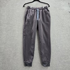 Jaanuu Women Scrub Pants XSP Gray Jogger Activewear 27" Inseam