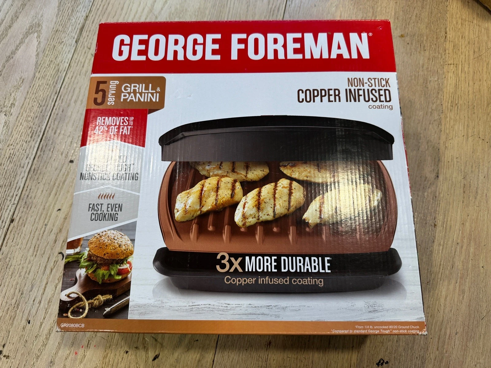 George Foreman 5-serving Nonstick Grill and Panini Press Plate. Black, GR2080BCB
Opens in a new wind