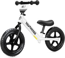 12 Inch Toddler Balance Bike for 1-3 Year Olds, No-Pedal Bike with Tool-Free