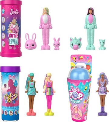 Mini BarbieReveal Puppen-Set, 5 Stück: Color/Cutie/Pop Reveal