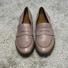 Franco Sarto Jolette Leather Loafers, Woodrose Color, Women's Size 7.5