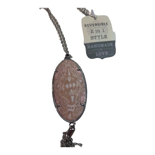 Reversible Clay Bead NECKLACE by JILZARAH Henna Rose - Picture 2 of 4