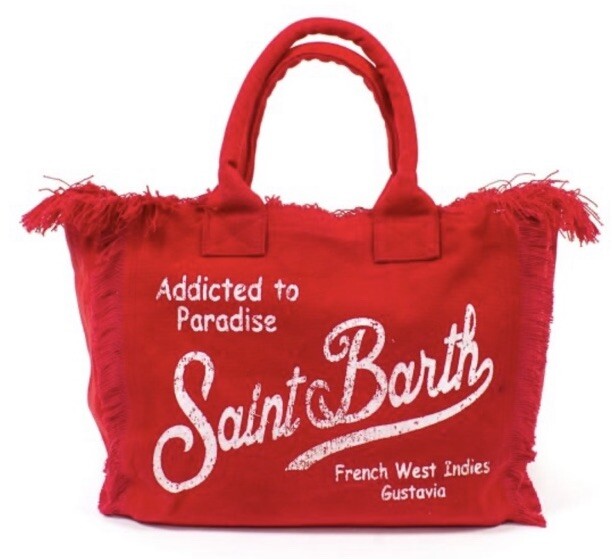 MC2 SAINT BARTH BORSA Vanity canvas ROSSA grande rara ORIGINALE