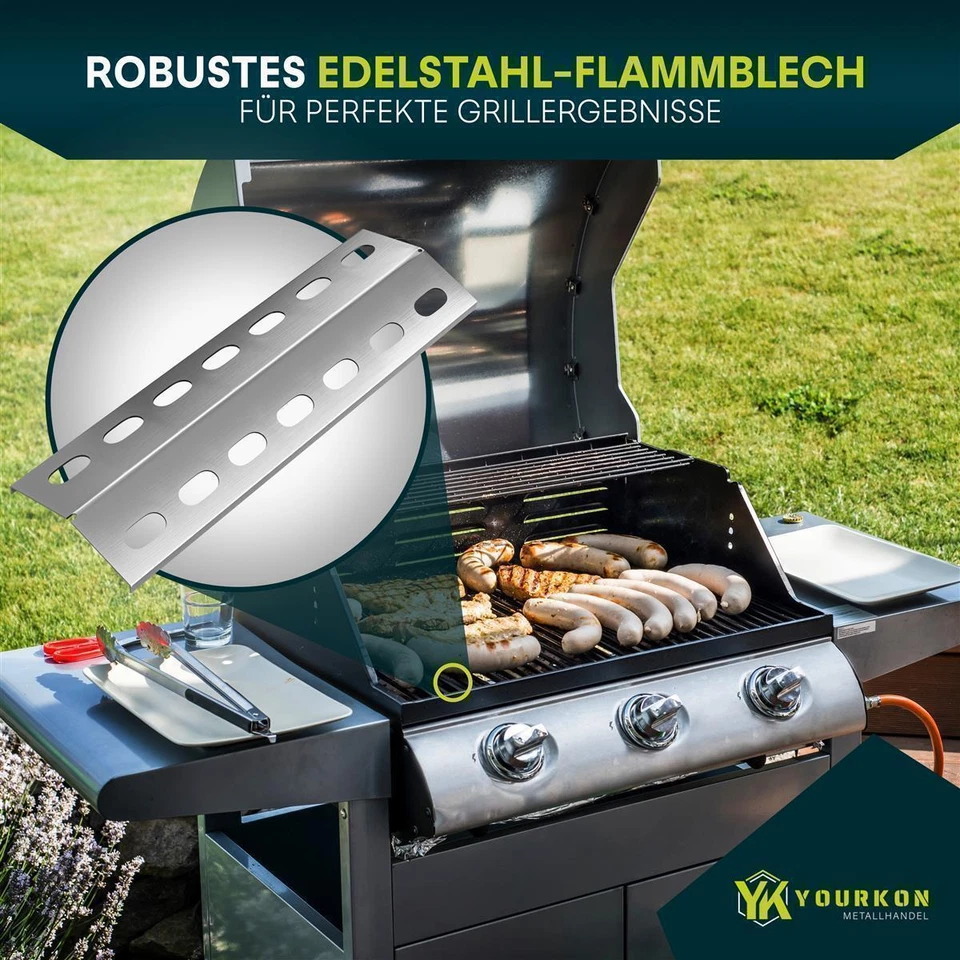 Flammblech Edelstahl Aromaschiene Flammenverteiler Brennerabdeckung Yourkon  - Bild 2 von 4