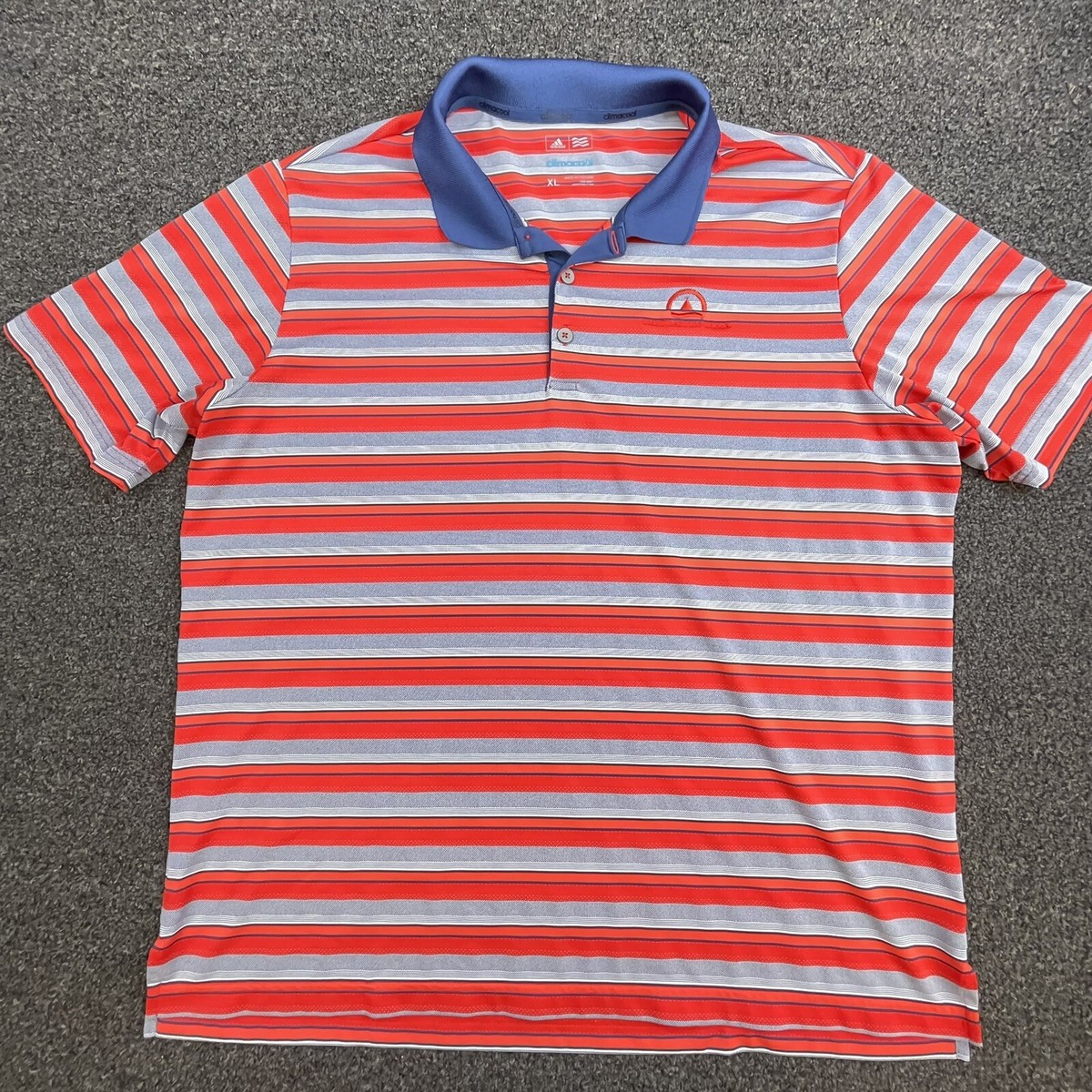 Adidas Climacool Golf Polo Shirt Mens Size XL Red Striped Omni