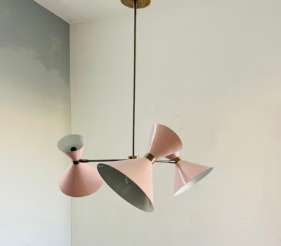 Beautiful 3 Arms 6 Lights Modern Sputnik Chandelier Mid Century Stilnovo Design