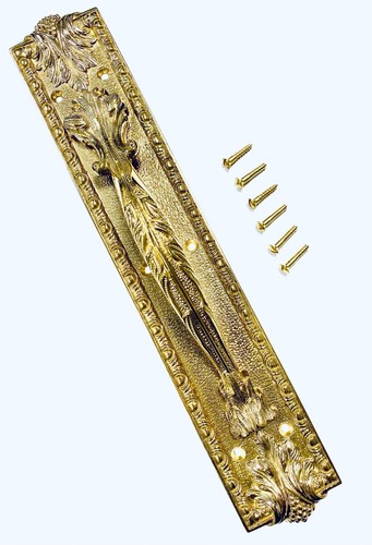 Messing Zugplatte poliert aus Messingkunst, Epoche Louis XV Stil 305x55x42mm - Bild 1 von 19