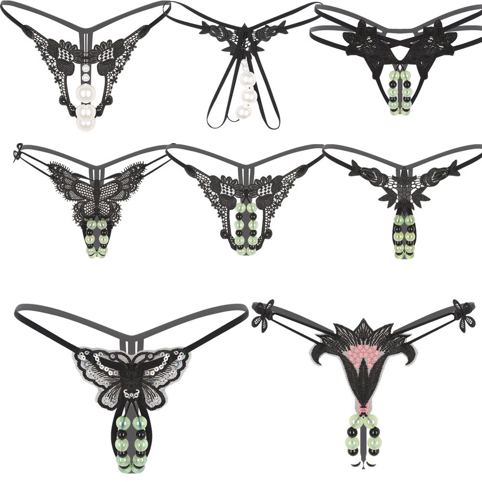 Damen Dessous V-String Strings Schrittlos Höschen Geschlecht Hintern Öffnen - Bild 3 von 4