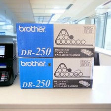 LOT OF 2 GENUINE BROTHER DR-250 DRUM UNIT DR250 Open Box - Drums are SEALED