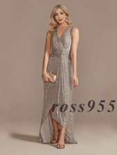 Luxury Evening Dress Elegant Slit Party Women Wedding Sequins Formal Prom Dress