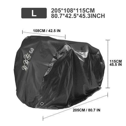 Bike Bicycle Cover Waterproof All Weather Protection 205x108x115cm for 3 Bikes - Picture 3 of 11