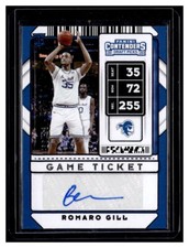 2020-21 Contenders Draft Picks Game Ticket Purple Romaro Gill Auto /99 