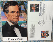CIVIL WAR CONFED PRESIDENT JEFFERSON DAVIS 1995 FLEETWOOD CACHET FIRST DAY CARD