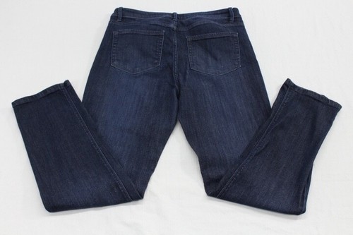 J Jill Jeans Women Size 8 Blue Straight Leg High Rise Denim Stretch Casual Basic - Imagen 7 de 7