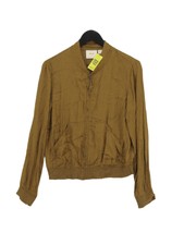 Maeve Women's Jacket S Green Animal Print 100% Viscose Overcoat