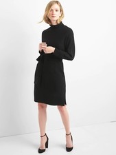 NWT Gap Funnel neck tie-belt dress, True Black SIZE ST S T       #871769  v1114