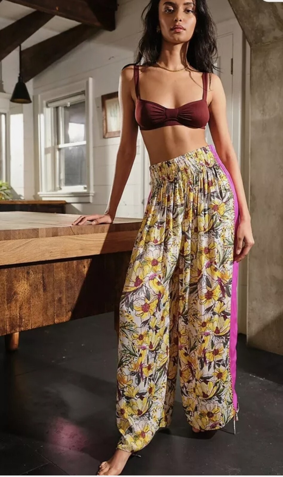 Free People In Bloom Lounge Pants, Pink Floral Multicoloured. X Small rrp $88