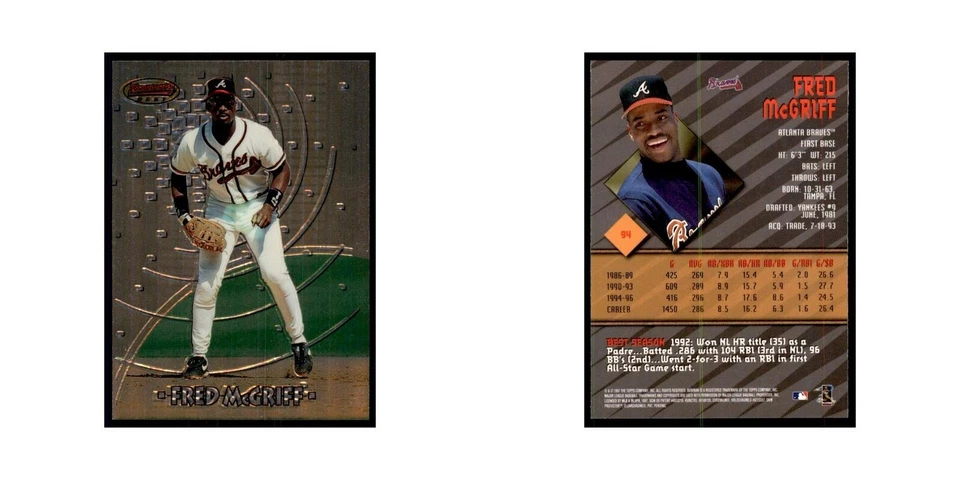 1997 Bowman Best Fred McGriff Baseball Cards #94 - Image 3 of 3