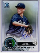 Kolby Allard 2018 Bowman Top 100 CHROME 5x7 BTP-76 #10/49 Signed Beckett Cert.