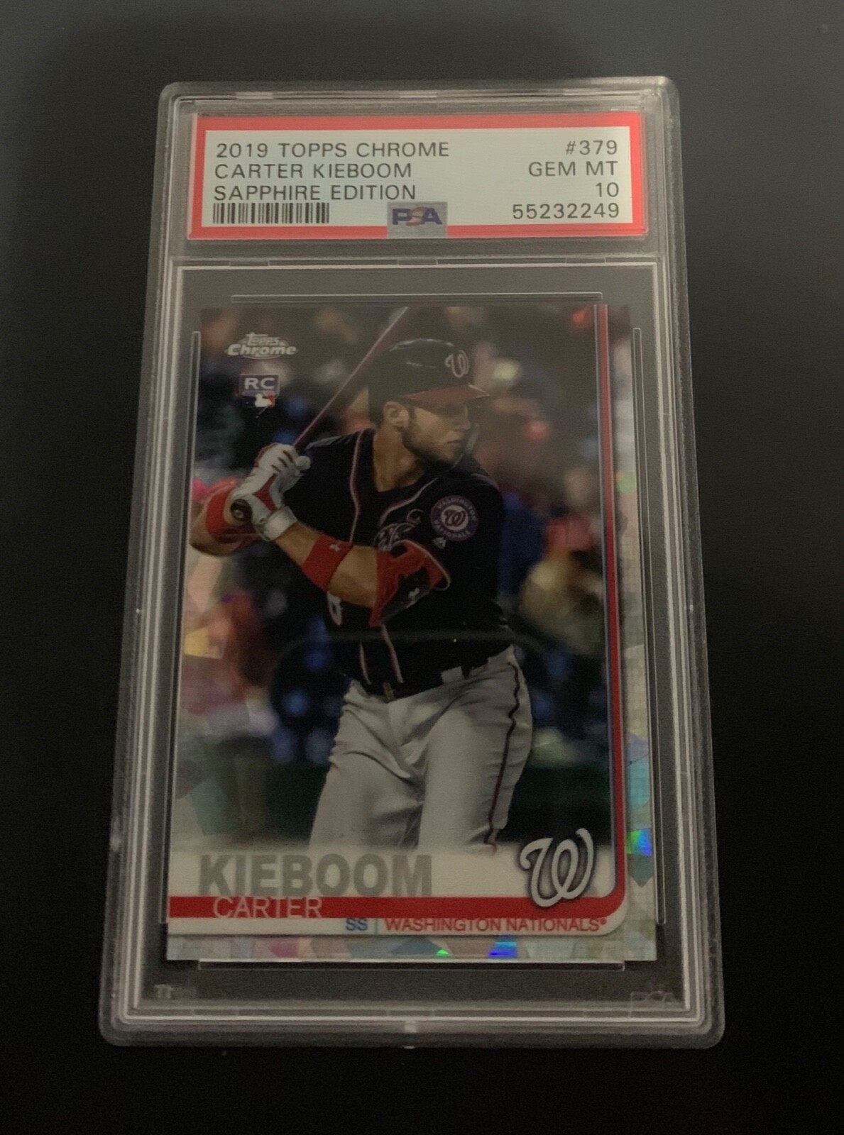 Carter Kieboom 2019 Topps Chrome Sapphire Edition #279 RC PSA10